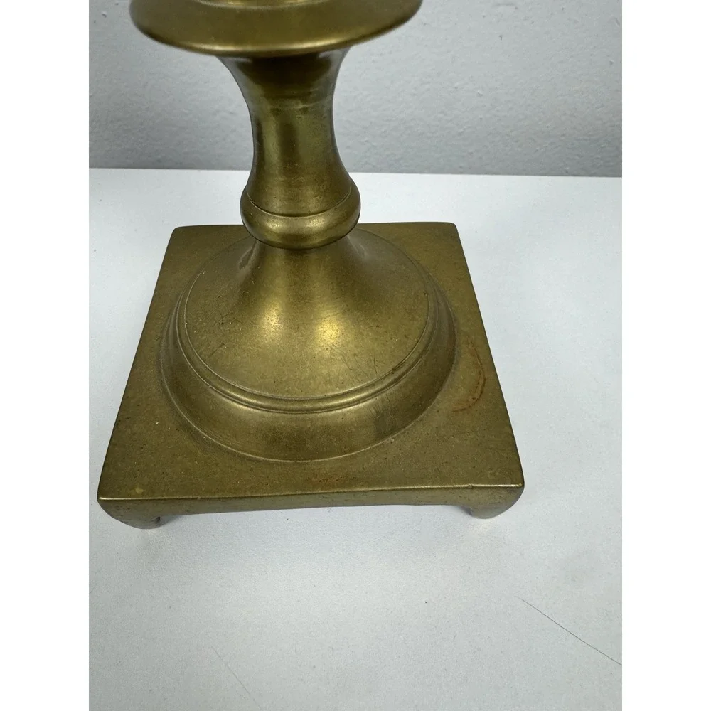 Vtg Mid Century Brass Candlesticks Pair 9.5